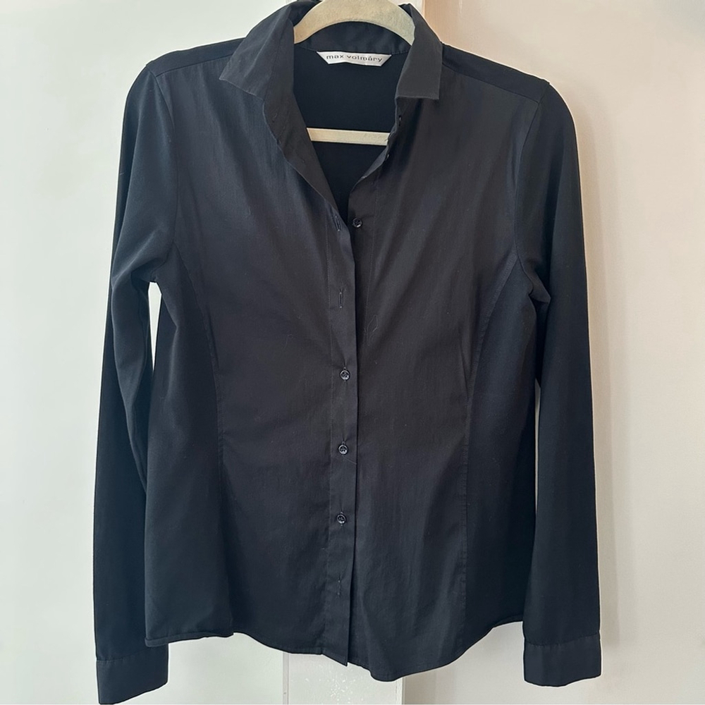 VINTAGE DESIGNER MAX VOLMARY BLACK BUTTON DOWN SHIRT